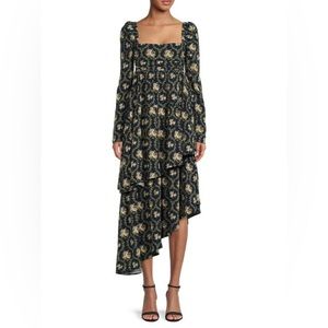 We Wore What Floral Asymmetrical Tiered Maxi Dress 14